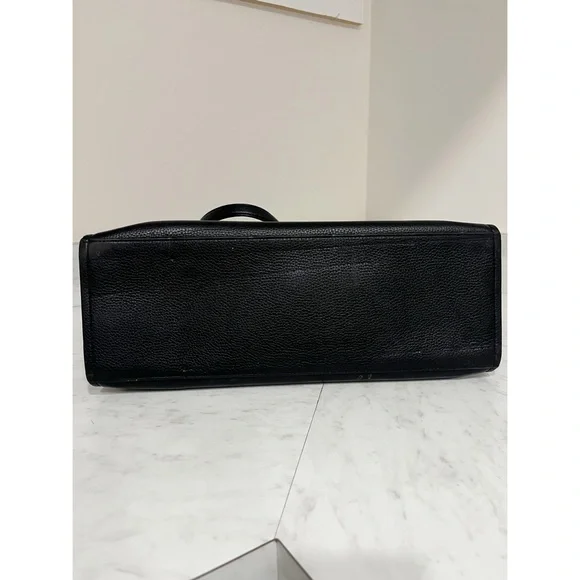 Tory Burch Thea Pebbled Black Leather Tote Bag - Picture 8 of 13